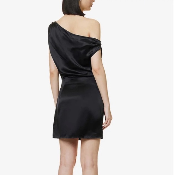 Reformation Alanis black silk mini dress - Picture 3 of 6